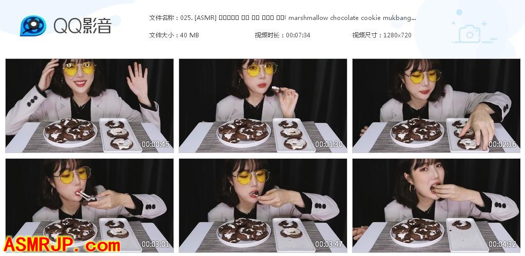 国外ASMR视频_Bambi ASMR_巧克力饼干吃播-优选资源网